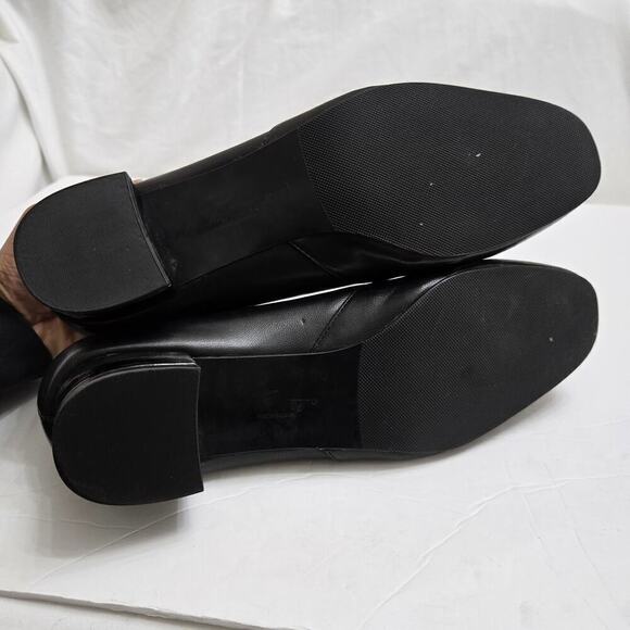 NWOB Trotters Delse Black Leather Low Block Heel Pumps, Size 11 Comfort Shoe - Picture 10 of 11